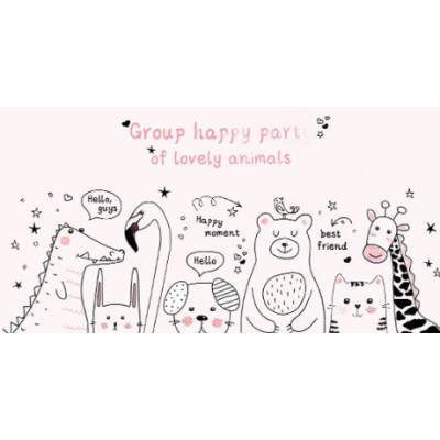 Скатертина для кухні та їдальні на замовлення "Happy animals", 60*90 см Скатертина для кухні та їдальні на замовлення "Happy animals", 60*90 см
